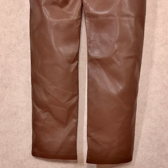 NWT Wilfred Melina Cognac Vegan Leather Pants, 5 Pocket, Size 6 - Picture 6 of 10